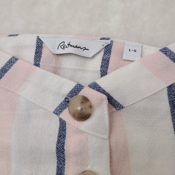 Reitman's pink and white button down tank top - Picture 4 of 7